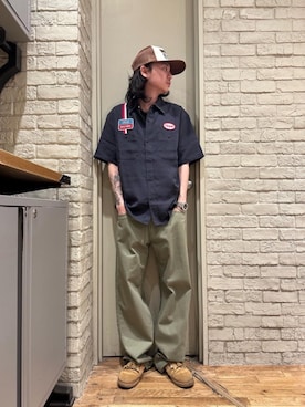 「シャツ 」｜「アイテム（キャップ）」を使った、Mitsuさん（メンズ・170cm）の春コーディネート