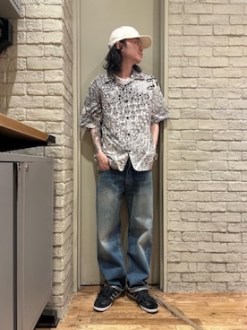 「シャツ 」｜「アイテム（キャップ）」を使った、Mitsuさん（メンズ・170cm）の春コーディネート