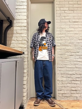 「シャツ 」｜「アイテム（キャップ）」を使った、Mitsuさん（メンズ・170cm）の夏コーディネート