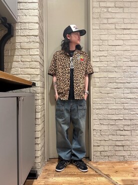 「シャツ 」｜「アイテム（帽子）」を使った、Mitsuさん（メンズ・170cm）の夏コーディネート