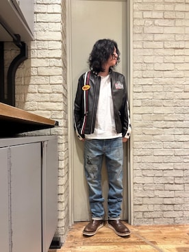 「アイテム（その他アウター、ブラック系）」を使った、Mitsuさん（メンズ・170cm）の秋コーディネート