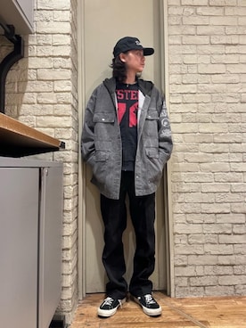 「アイテム（その他アウター、ブラック系）」を使った、Mitsuさん（メンズ・170cm）の秋コーディネート