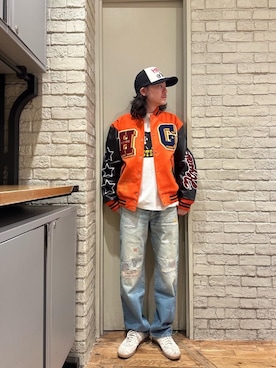 「HYSTERIC GLAMOUR（ヒステリックグラマー）のアイテム（スタジャン）」を使った、Mitsuさん（メンズ・170cm）の冬コーディネート