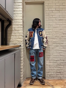 「HYSTERIC GLAMOUR（ヒステリックグラマー）のアイテム（スタジャン）」を使った、Mitsuさん（メンズ・170cm）の冬コーディネート