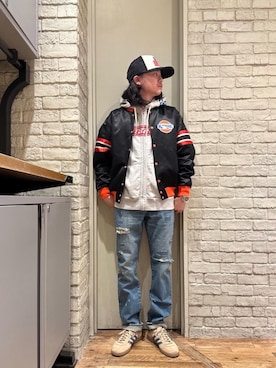 「HYSTERIC GLAMOUR（ヒステリックグラマー）のアイテム（スタジャン）」を使った、Mitsuさん（メンズ・170cm）の冬コーディネート