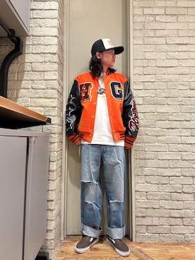 「HYSTERIC GLAMOUR（ヒステリックグラマー）のアイテム（スタジャン）」を使った、Mitsuさん（メンズ・170cm）の冬コーディネート