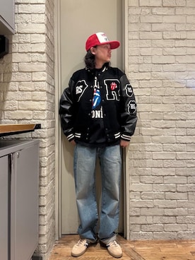 「HYSTERIC GLAMOUR（ヒステリックグラマー）のアイテム（スタジャン）」を使った、Mitsuさん（メンズ・170cm）の冬コーディネート