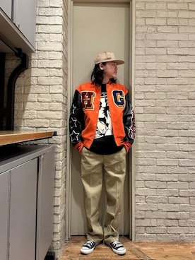「HYSTERIC GLAMOUR（ヒステリックグラマー）のアイテム（スタジャン）」を使った、Mitsuさん（メンズ・170cm）の冬コーディネート