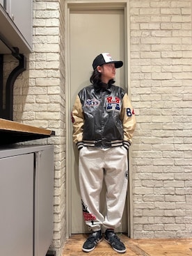 「HYSTERIC GLAMOUR（ヒステリックグラマー）のアイテム（スタジャン）」を使った、Mitsuさん（メンズ・170cm）の冬コーディネート