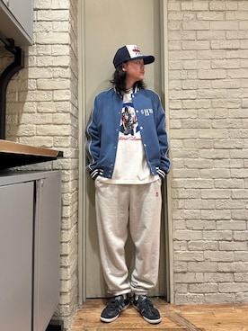 「HYSTERIC GLAMOUR（ヒステリックグラマー）のアイテム（スウェットパンツ）」を使った、Mitsuさん（メンズ・170cm）の冬コーディネート