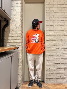 「HYSTERIC GLAMOUR（ヒステリックグラマー）のアイテム（スウェットパンツ）」を使った、Mitsuさん（メンズ・170cm）の冬コーディネート