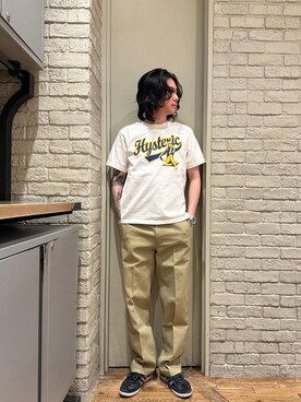 「HYSTERIC GLAMOUR（ヒステリックグラマー）のアイテム（チノパンツ）」を使った、Mitsuさん（メンズ・170cm）の冬コーディネート