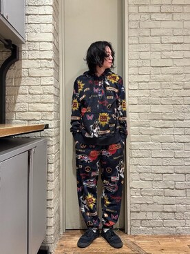 「HYSTERIC GLAMOUR（ヒステリックグラマー）のアイテム（スウェットパンツ）」を使った、Mitsuさん（メンズ・170cm）の冬コーディネート