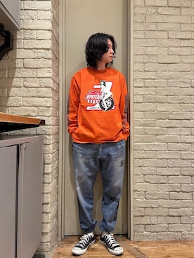 「アイテム（スウェットパンツ）」を使った、Mitsuさん（メンズ・170cm）の冬コーディネート