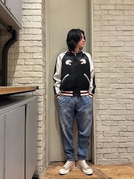「HYSTERIC GLAMOUR（ヒステリックグラマー）のアイテム（スウェットパンツ）」を使った、Mitsuさん（メンズ・170cm）の冬コーディネート