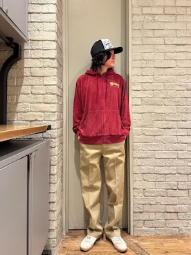 「HYSTERIC GLAMOUR（ヒステリックグラマー）のアイテム（チノパンツ）」を使った、Mitsuさん（メンズ・170cm）の冬コーディネート