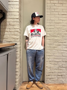 「アイテム（スウェットパンツ、ブルー系）」を使った、Mitsuさん（メンズ・170cm）の春コーディネート