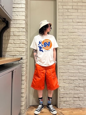 「アイテム（ハット）」を使った、Mitsuさん（メンズ・170cm）の夏コーディネート