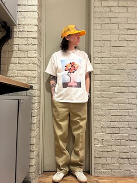 「アイテム（帽子、イエロー系）」を使った、Mitsuさん（メンズ・170cm）の夏コーディネート