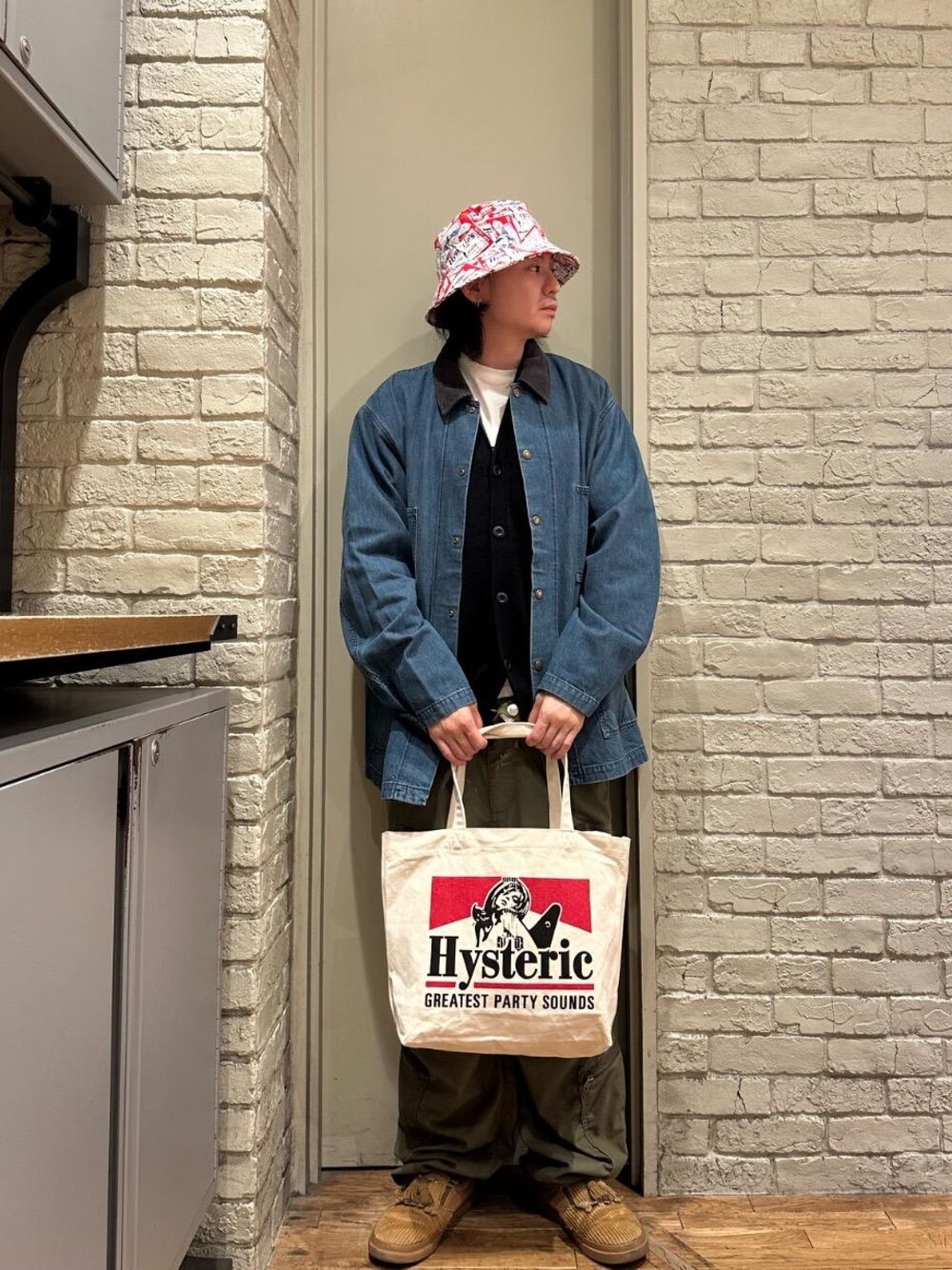 ヒステリックグラマー　バケットハット HG LABEL柄 バケットハット|HYSTERIC GLAMOUR MEN | HYSTERIC