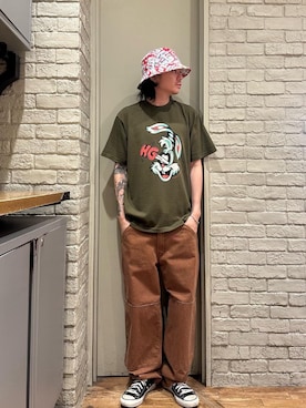 「HYSTERIC GLAMOUR（ヒステリックグラマー）のアイテム（ハット）」を使った、Mitsuさん（メンズ・170cm）の夏コーディネート