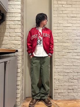 「アイテム（スタジャン）」を使った、Mitsuさん（メンズ・170cm）の夏コーディネート