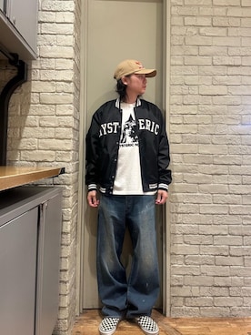 「アイテム（スタジャン）」を使った、Mitsuさん（メンズ・170cm）の夏コーディネート