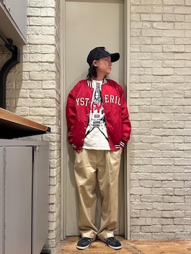 「アイテム（スタジャン）」を使った、Mitsuさん（メンズ・170cm）の夏コーディネート