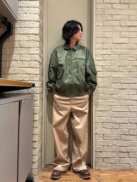 「アイテム（ミリタリージャケット）」を使った、Mitsuさん（メンズ・170cm）の秋コーディネート