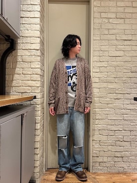 「アイテム（カーディガン/ボレロ）」を使った、Mitsuさん（メンズ・170cm）の秋コーディネート