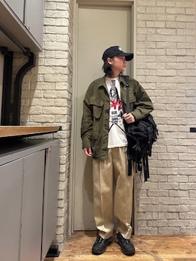 「HYSTERIC GLAMOUR（ヒステリックグラマー）のアイテム（チノパンツ）」を使った、Mitsuさん（メンズ・170cm）の秋コーディネート