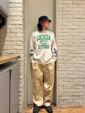 「HYSTERIC GLAMOUR（ヒステリックグラマー）のアイテム（チノパンツ）」を使った、Mitsuさん（メンズ・170cm）の秋コーディネート