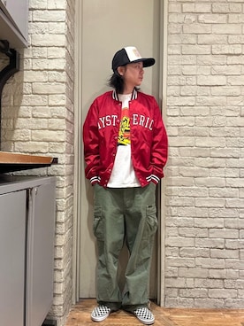 「アイテム（スタジャン）」を使った、Mitsuさん（メンズ・170cm）の秋コーディネート