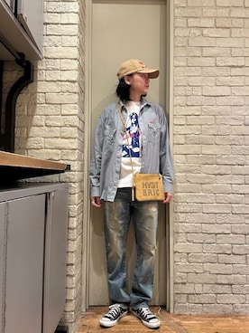 「アイテム（トートバッグ）」を使った、Mitsuさん（メンズ・170cm）の秋コーディネート