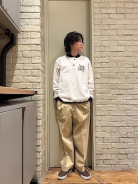 「HYSTERIC GLAMOUR（ヒステリックグラマー）のアイテム（チノパンツ）」を使った、Mitsuさん（メンズ・170cm）の秋コーディネート
