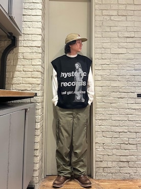 「HYSTERIC GLAMOUR（ヒステリックグラマー）のアイテム（ベスト）」を使った、Mitsuさん（メンズ・170cm）の秋コーディネート