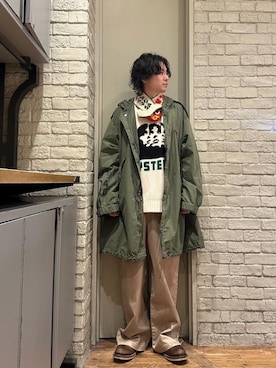 「アイテム（ネックウォーマー/スヌード）」を使った、Mitsuさん（メンズ・170cm）の秋コーディネート