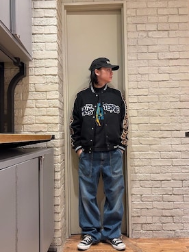 「アイテム（スタジャン）」を使った、Mitsuさん（メンズ・170cm）の秋コーディネート