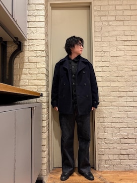 「アイテム（ピーコート）」を使った、Mitsuさん（メンズ・170cm）の冬コーディネート