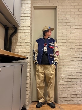 「アイテム（スタジャン）」を使った、Mitsuさん（メンズ・170cm）の冬コーディネート