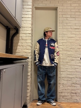 「アイテム（スタジャン）」を使った、Mitsuさん（メンズ・170cm）の冬コーディネート