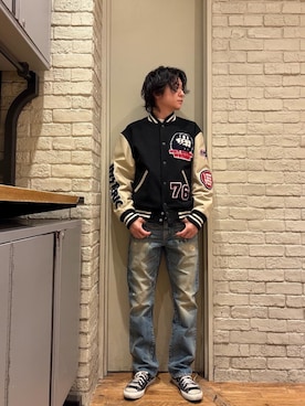 「アイテム（スタジャン）」を使った、Mitsuさん（メンズ・170cm）の冬コーディネート