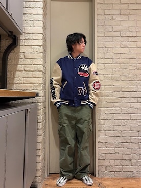 「アイテム（スタジャン）」を使った、Mitsuさん（メンズ・170cm）の冬コーディネート