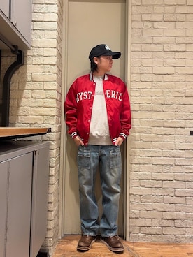 「アイテム（スタジャン）」を使った、Mitsuさん（メンズ・170cm）の冬コーディネート