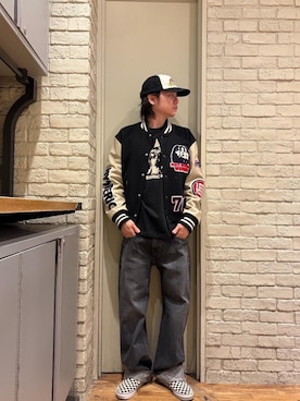 「アイテム（スタジャン）」を使った、Mitsuさん（メンズ・170cm）の冬コーディネート