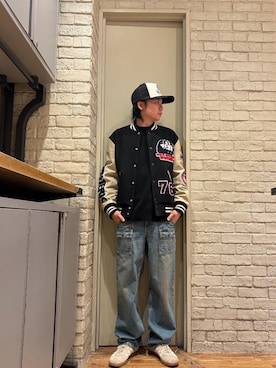 「アイテム（スタジャン）」を使った、Mitsuさん（メンズ・170cm）の冬コーディネート