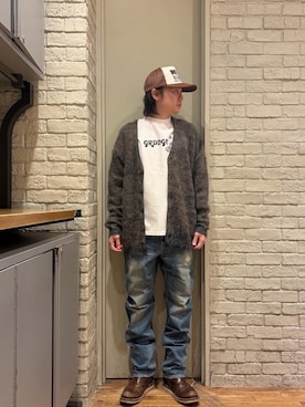 「アイテム（キャップ）」を使った、Mitsuさん（メンズ・170cm）の冬コーディネート