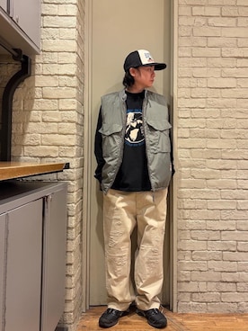 「HYSTERIC GLAMOUR（ヒステリックグラマー）のアイテム（キャップ）」を使った、Mitsuさん（メンズ・170cm）の冬コーディネート