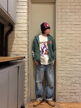 「HYSTERIC GLAMOUR（ヒステリックグラマー）のアイテム（キャップ）」を使った、Mitsuさん（メンズ・170cm）の冬コーディネート