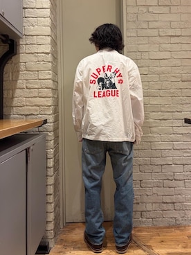 「HYSTERIC GLAMOUR（ヒステリックグラマー）のストレートデニムパンツ（デニムパンツ、ブルー系）」を使った、Mitsuさん（メンズ・170cm）の春コーディネート